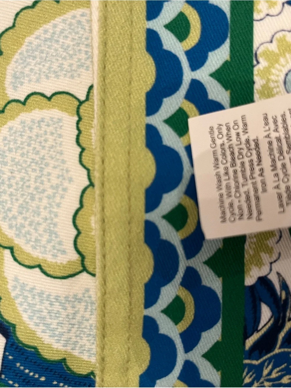 Williams Sonoma‎ Floral Table Runner in Blue, Green & Cream